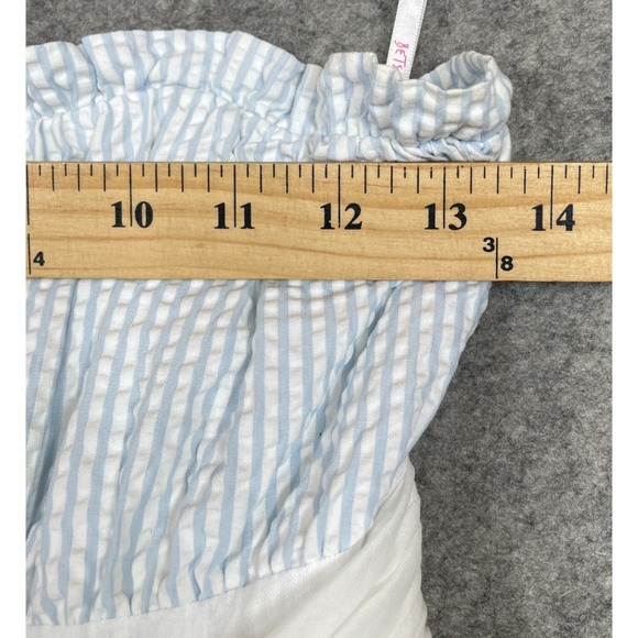 Vintage Betsey Johnson Seersucker Dress Blue White 2 Y2K - Picture 14 of 16